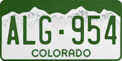 CO license plate ALG954