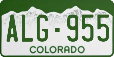 CO license plate ALG955