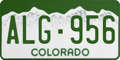 CO license plate ALG956