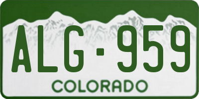 CO license plate ALG959