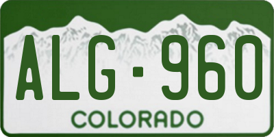 CO license plate ALG960