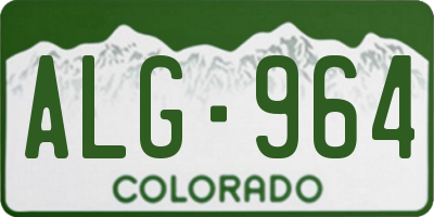 CO license plate ALG964