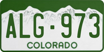 CO license plate ALG973