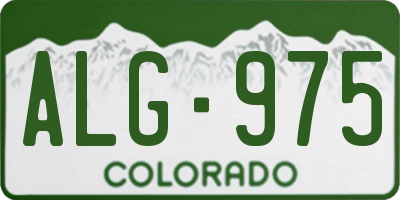 CO license plate ALG975