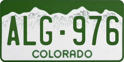 CO license plate ALG976