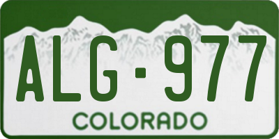 CO license plate ALG977