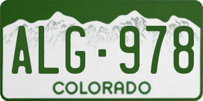 CO license plate ALG978