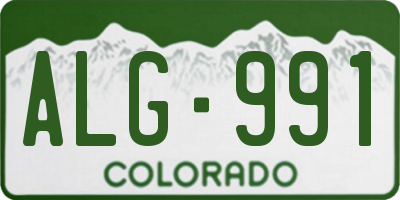 CO license plate ALG991