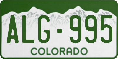 CO license plate ALG995