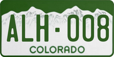 CO license plate ALH008