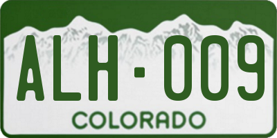CO license plate ALH009