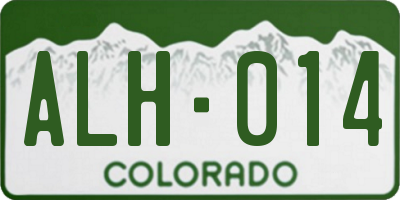 CO license plate ALH014