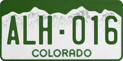 CO license plate ALH016