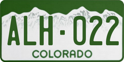 CO license plate ALH022