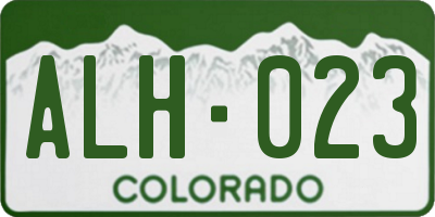 CO license plate ALH023