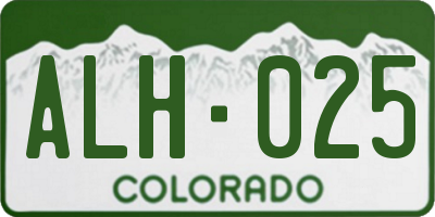 CO license plate ALH025