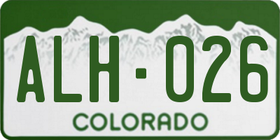 CO license plate ALH026