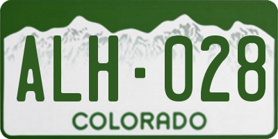 CO license plate ALH028