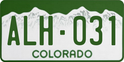 CO license plate ALH031