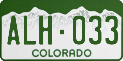 CO license plate ALH033