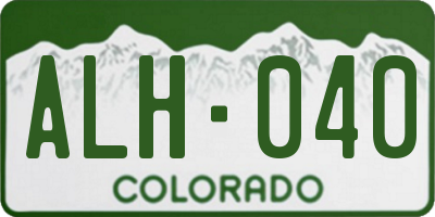 CO license plate ALH040