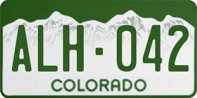 CO license plate ALH042