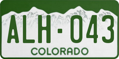 CO license plate ALH043