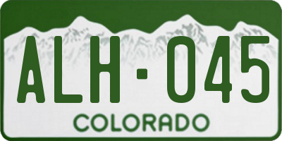 CO license plate ALH045