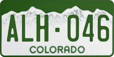 CO license plate ALH046