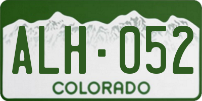CO license plate ALH052