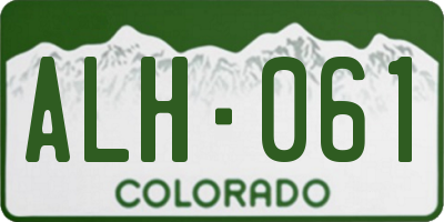CO license plate ALH061