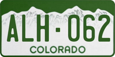 CO license plate ALH062
