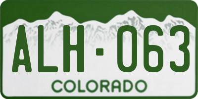 CO license plate ALH063