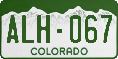 CO license plate ALH067