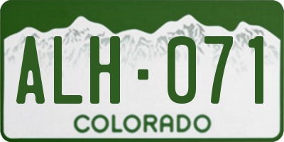 CO license plate ALH071