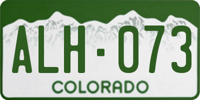CO license plate ALH073