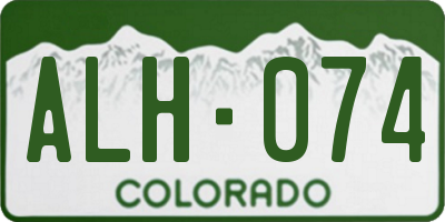 CO license plate ALH074