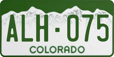 CO license plate ALH075