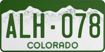 CO license plate ALH078