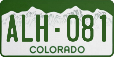 CO license plate ALH081
