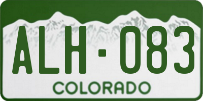 CO license plate ALH083