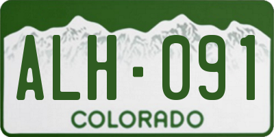 CO license plate ALH091