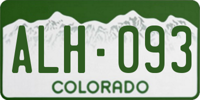 CO license plate ALH093