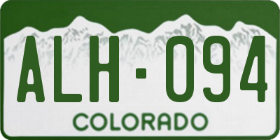 CO license plate ALH094