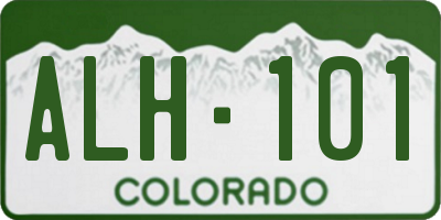 CO license plate ALH101