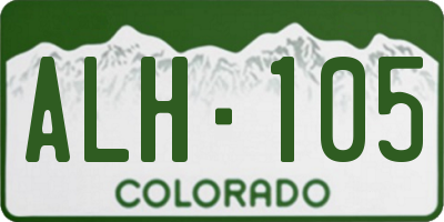 CO license plate ALH105