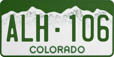 CO license plate ALH106