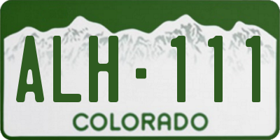 CO license plate ALH111