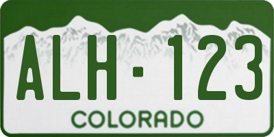 CO license plate ALH123