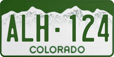 CO license plate ALH124